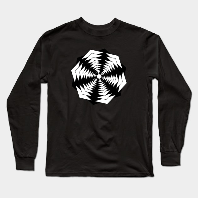 Black and White Optical illusion Long Sleeve T-Shirt by ArianJacobs